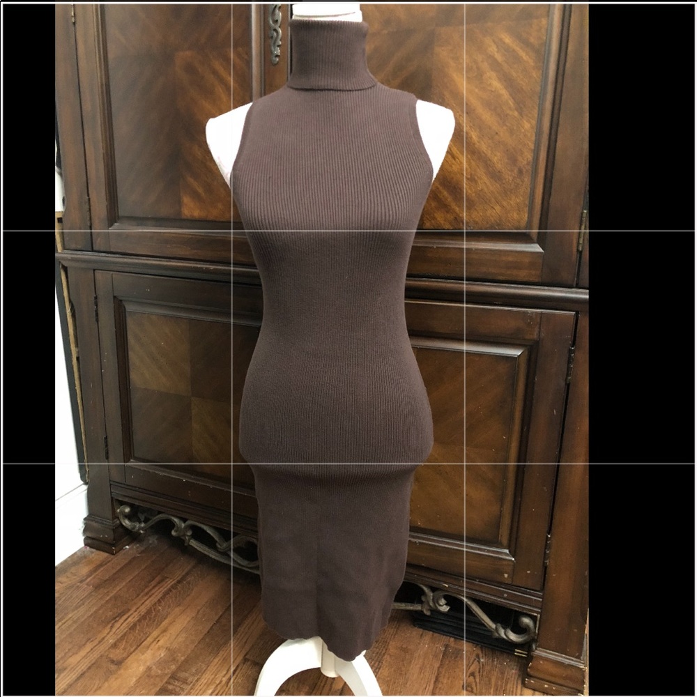 Brown sweater dress